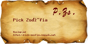 Pick Zsófia névjegykártya