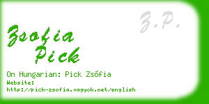 zsofia pick business card
