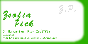 zsofia pick business card